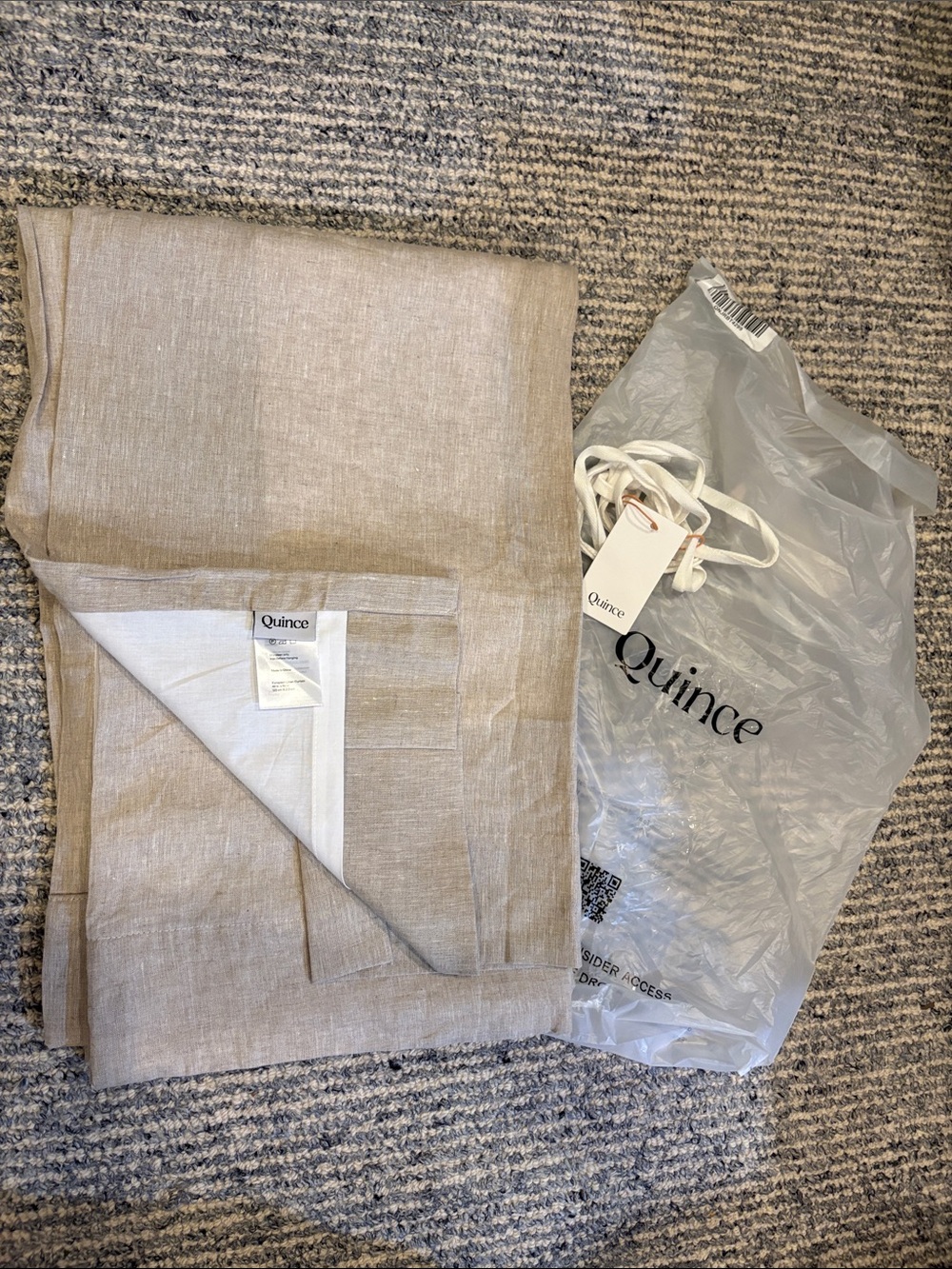 Quince European Luxe Linen Curtain Panel 48x84 Flax (one panel) - Picture 2 of 2